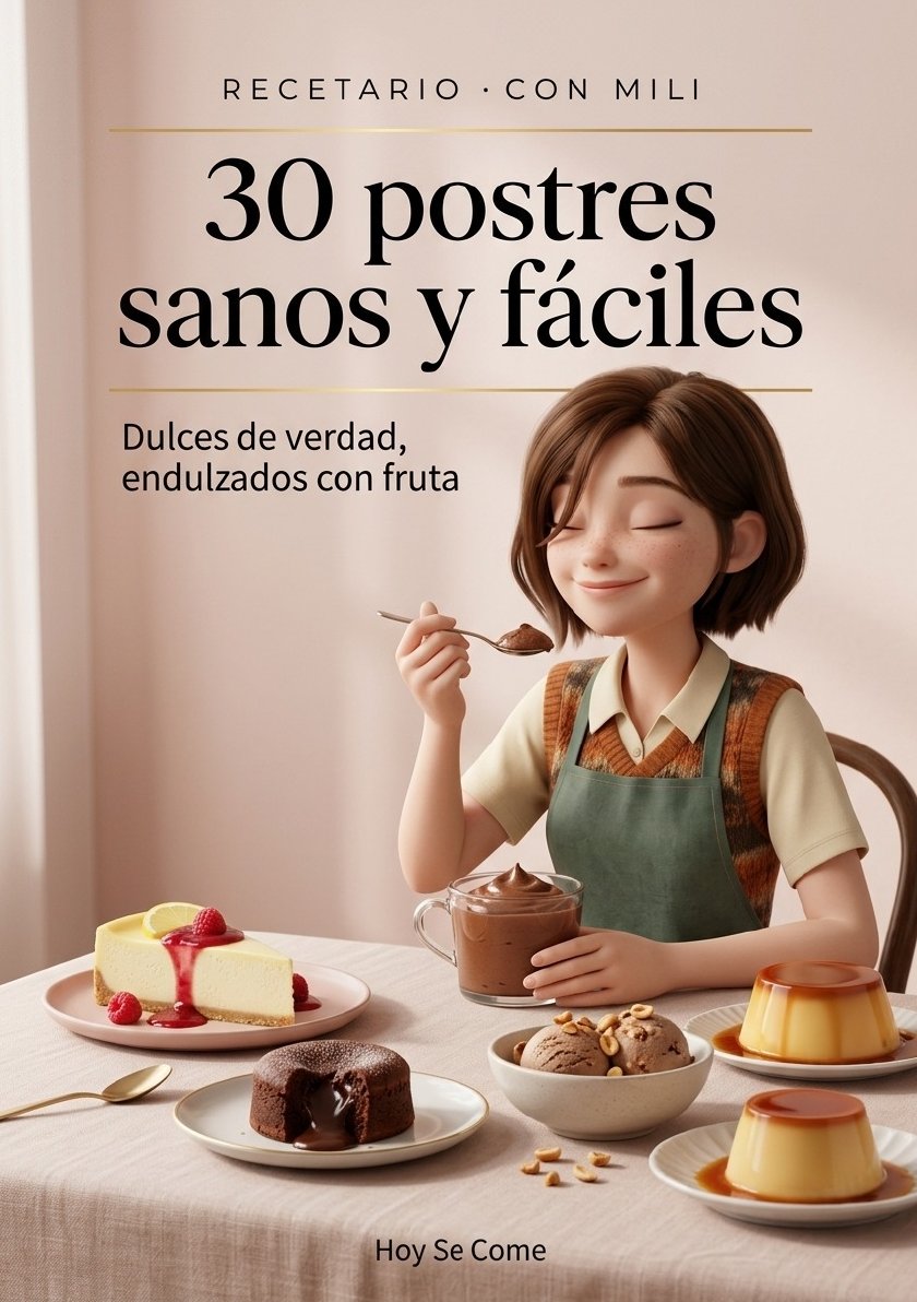 Tapa del recetario: 30 postres sanos y fáciles, con Mili